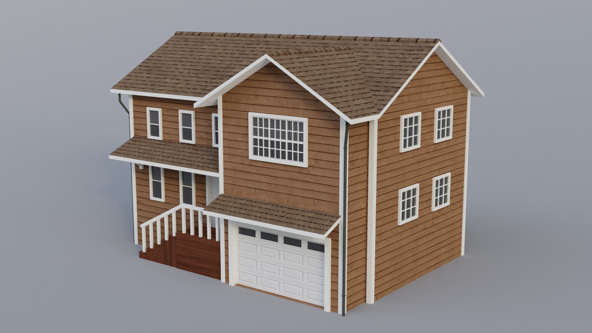Low Poly house 4 Low-poly 3D model_3
