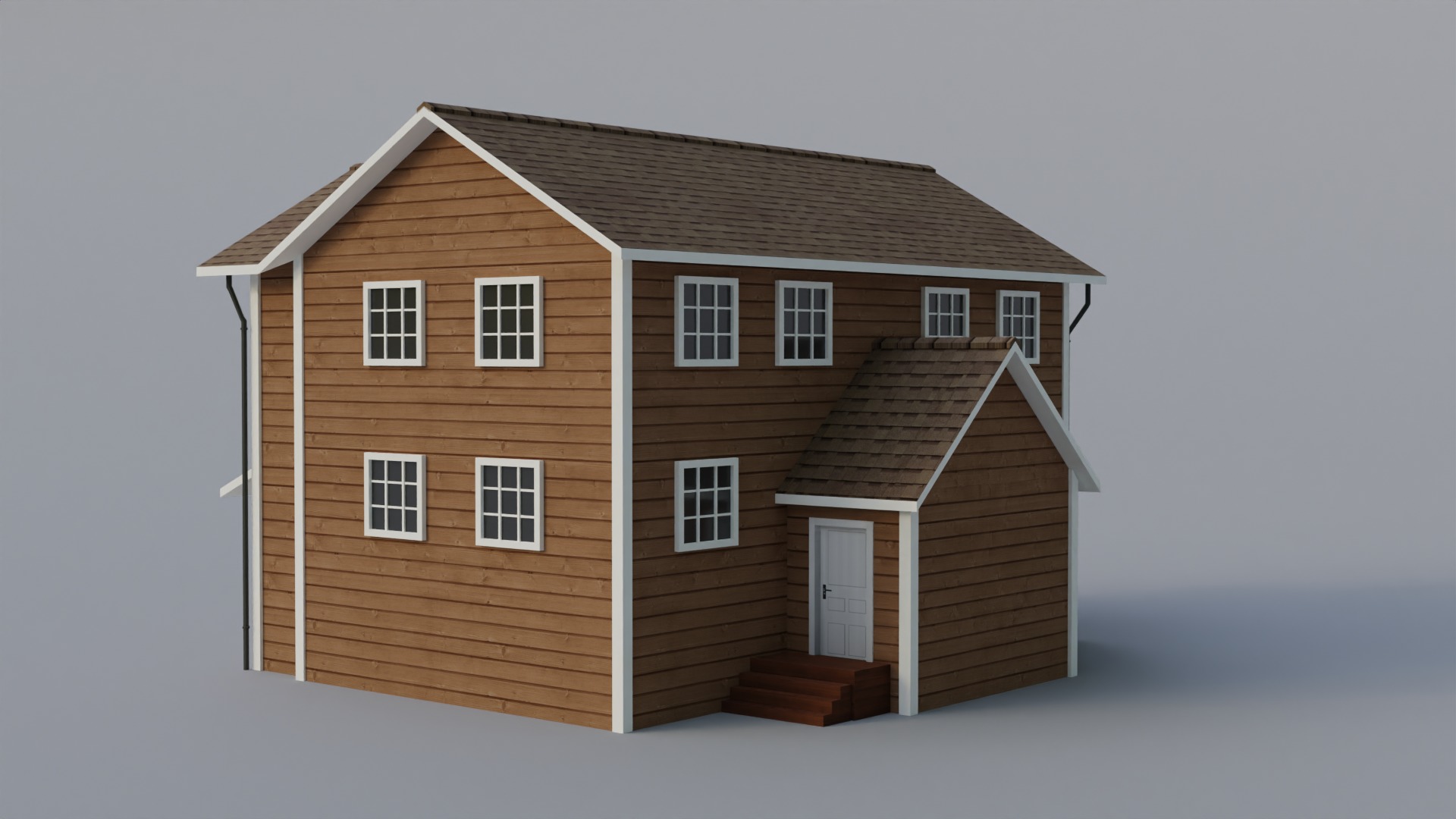Low Poly house 4 Low-poly 3D model_8
