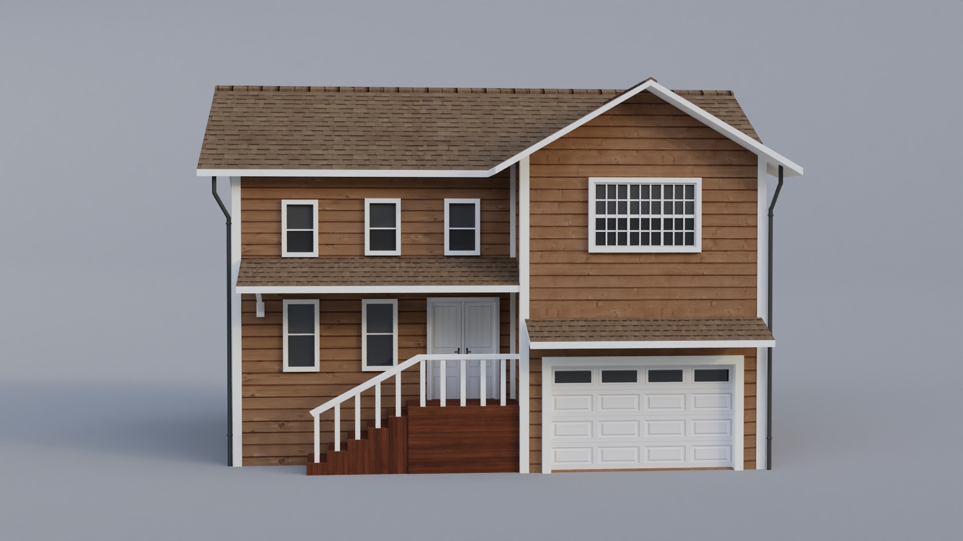 Low Poly house 4 Low-poly 3D model_2