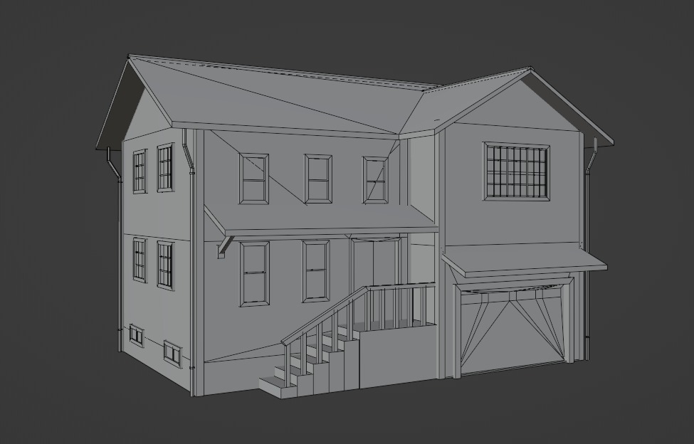 Low Poly house 4 Low-poly 3D model_9