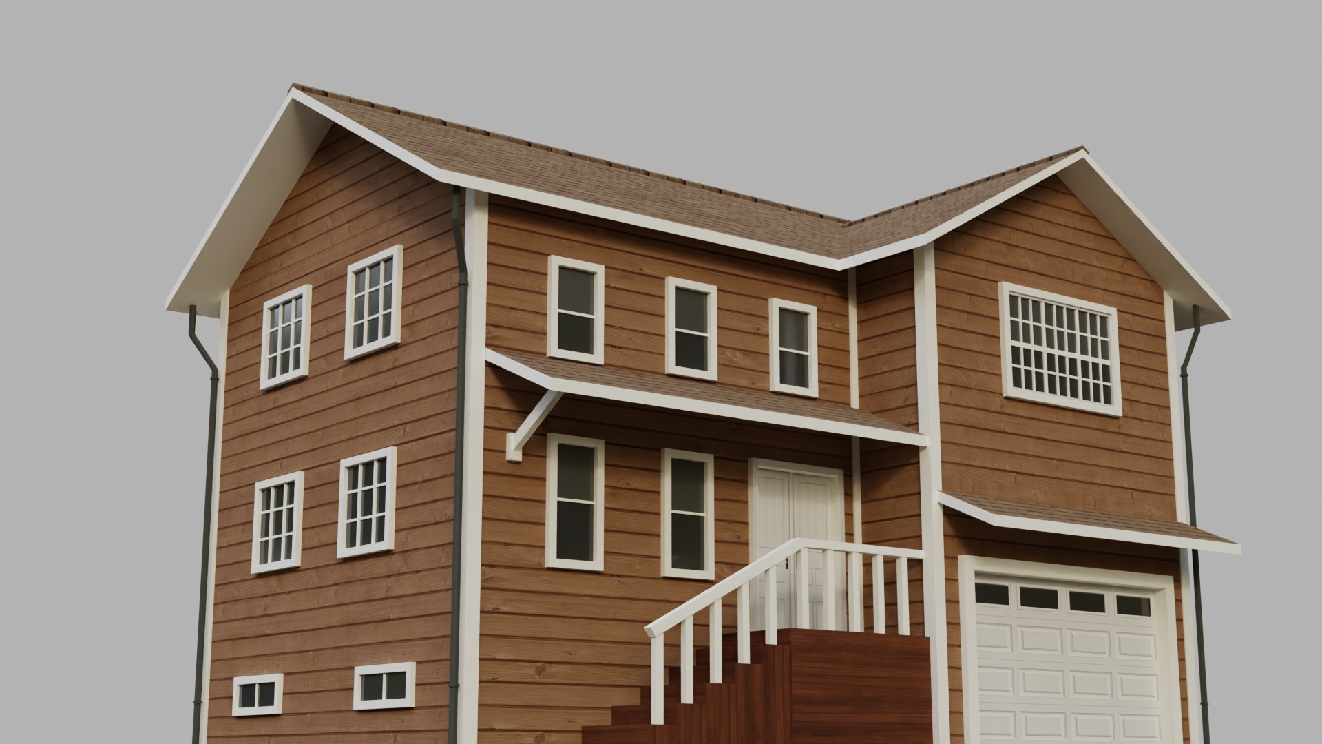 Low Poly house 4 Low-poly 3D model_1