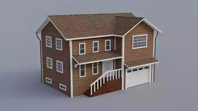 Low Poly house 4 Low-poly 3D model