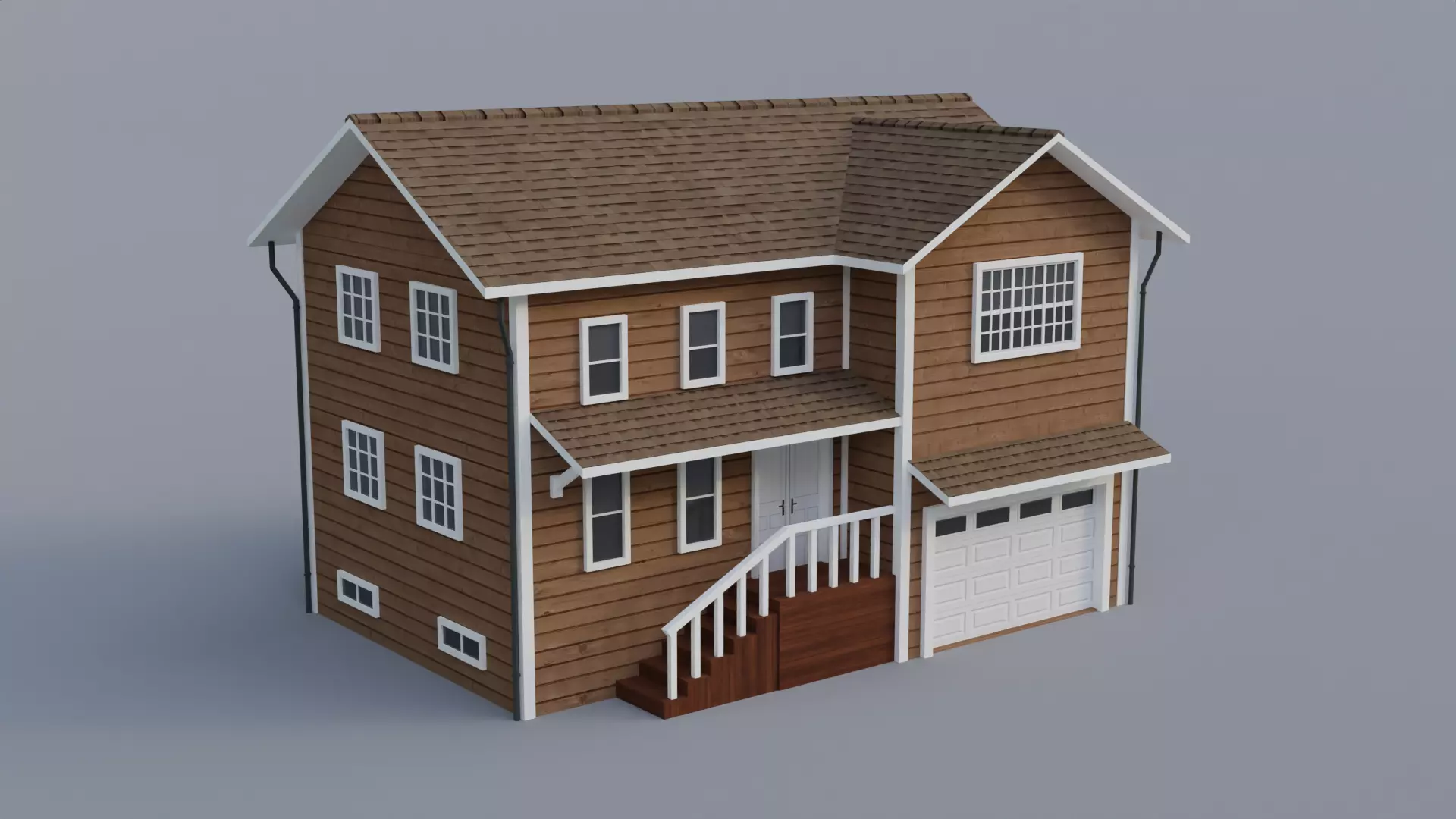 Low Poly house 4 Low-poly 3D model_0