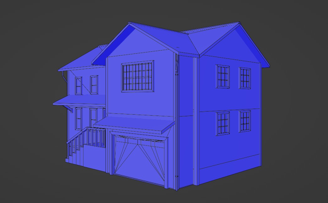 Low Poly house 4 Low-poly 3D model_10