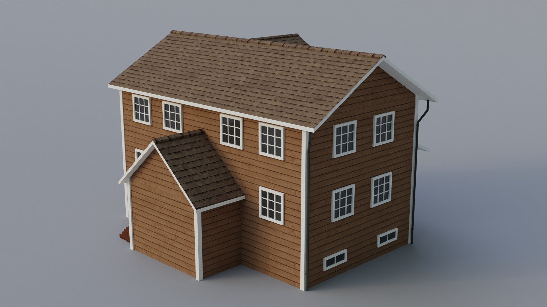 Low Poly house 4 Low-poly 3D model_7