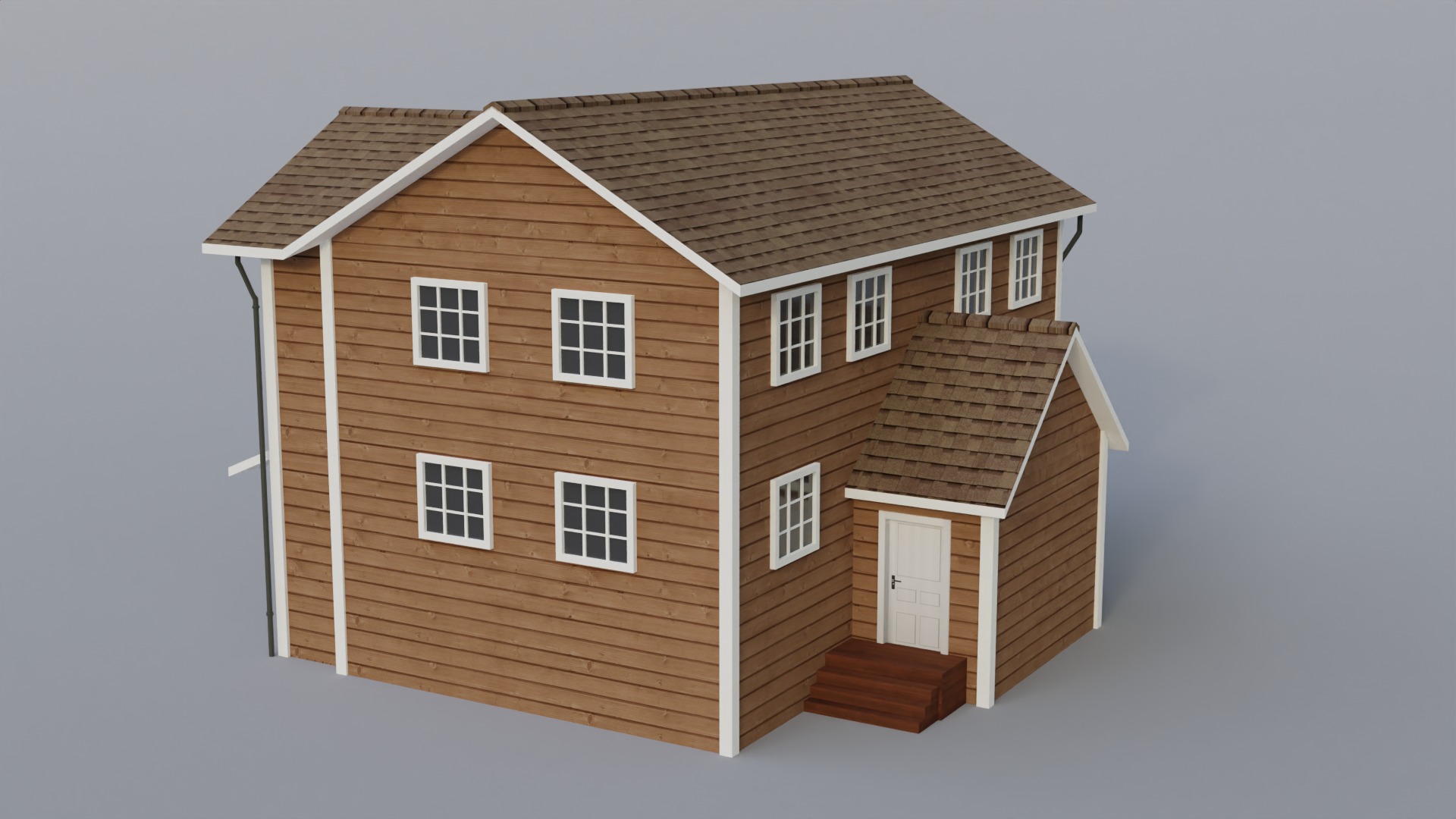 Low Poly house 4 Low-poly 3D model_5