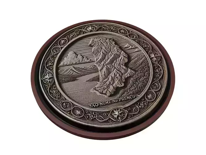 Sao Tome and Principe Map Medallion Relief 3D print model