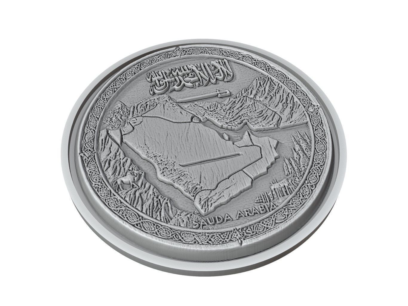 Saudi Arabia Map Medallion Relief 3D print model_2