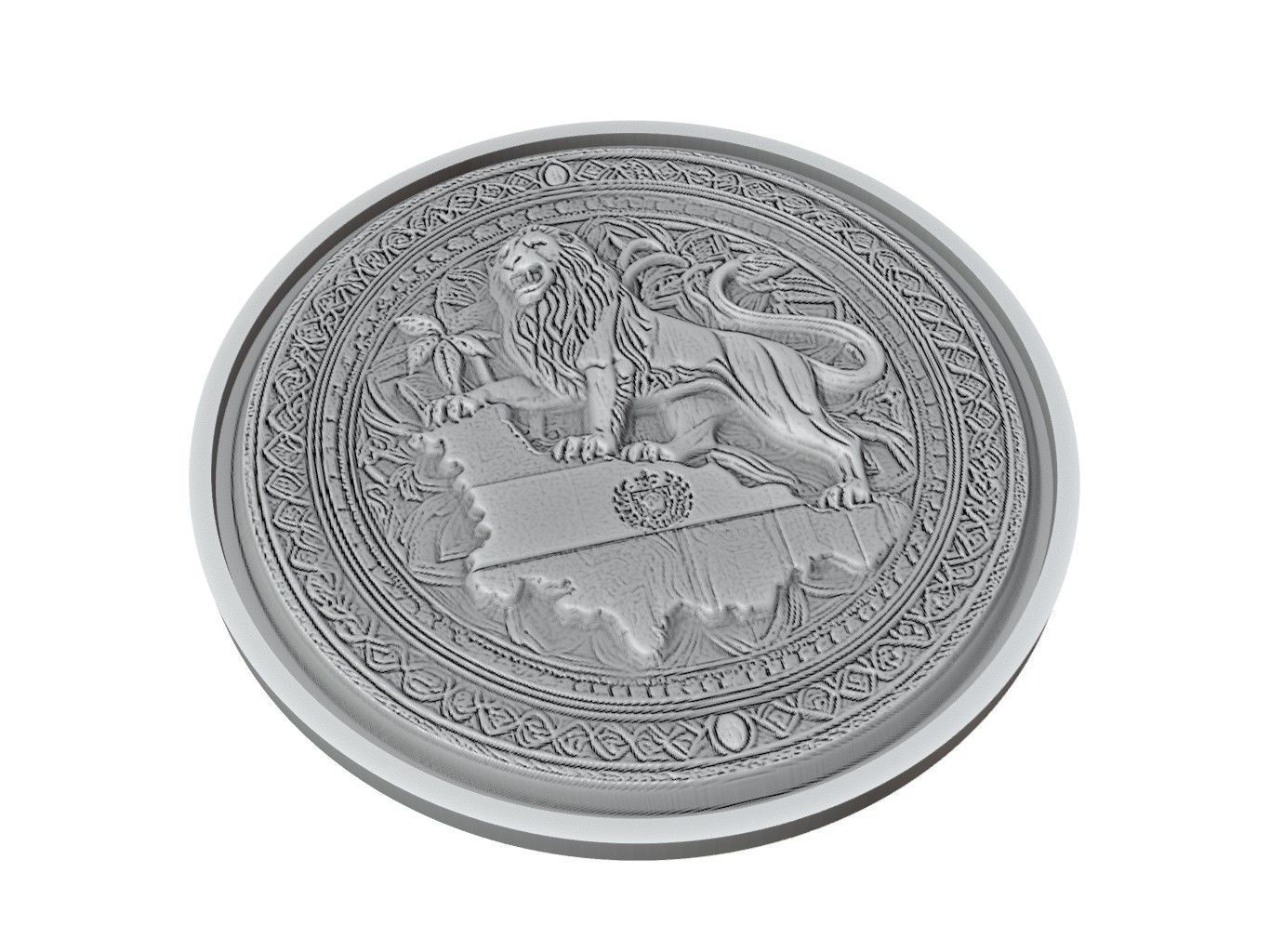 Sierra Leone Map Medallion Relief 3D print model_2