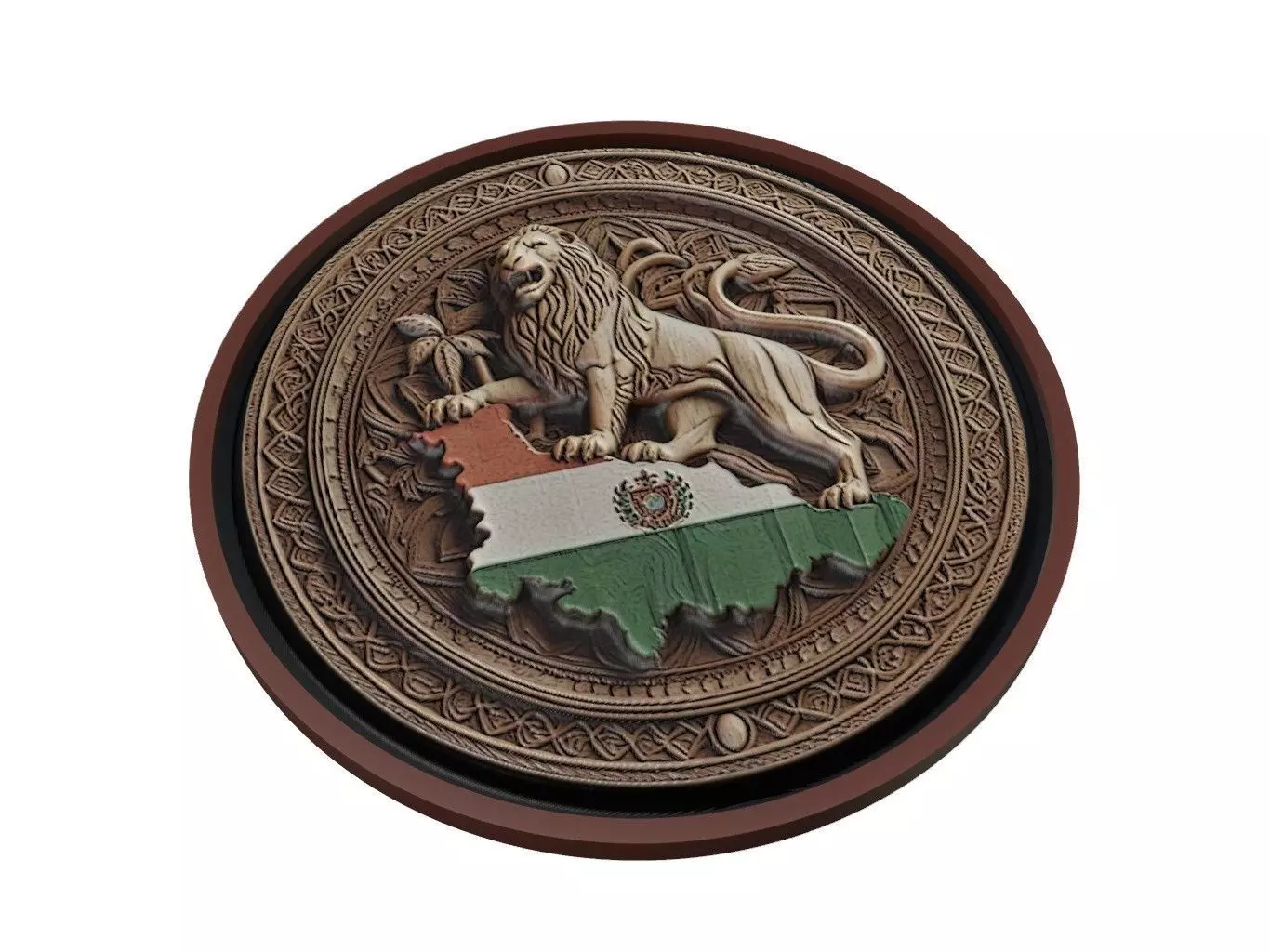 Sierra Leone Map Medallion Relief 3D print model_0