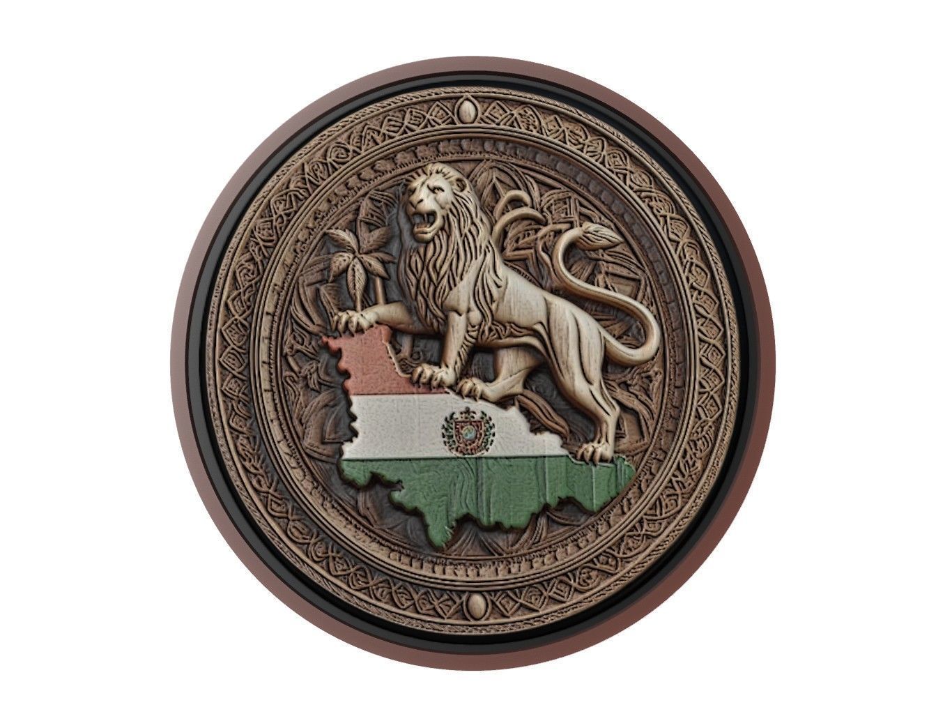 Sierra Leone Map Medallion Relief 3D print model_1