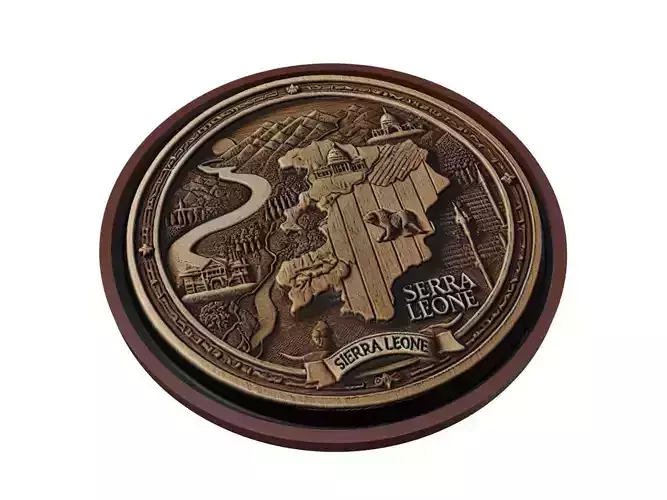 Sierra Leone Map Medallion Relief