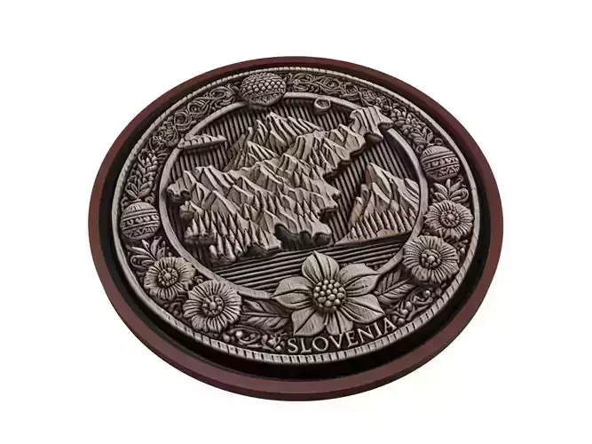 Slovenia Map Medallion Relief