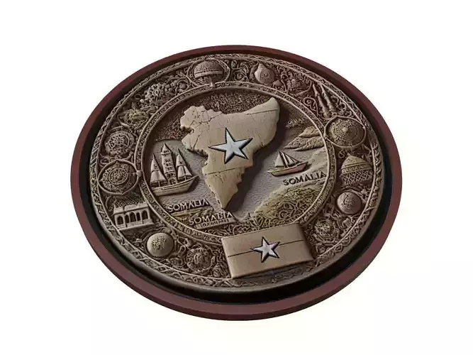 Somalia Map Medallion Relief