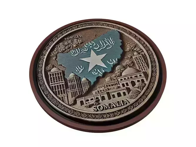 Somalia Map Medallion Relief