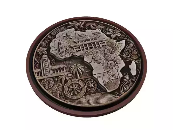 Togo Map Medallion Relief
