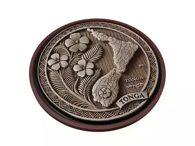 Tonga Map Medallion Relief