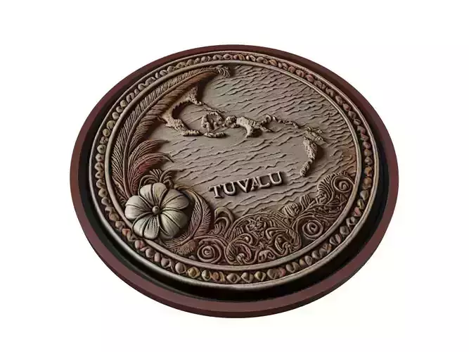 Tuvalu Map Medallion Relief