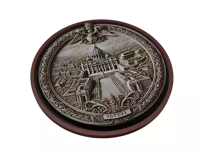 Vatican City Map Medallion Relief