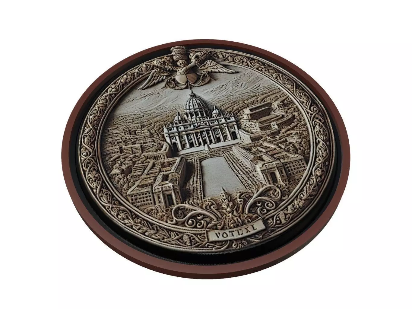 Vatican City Map Medallion Relief 3D print model