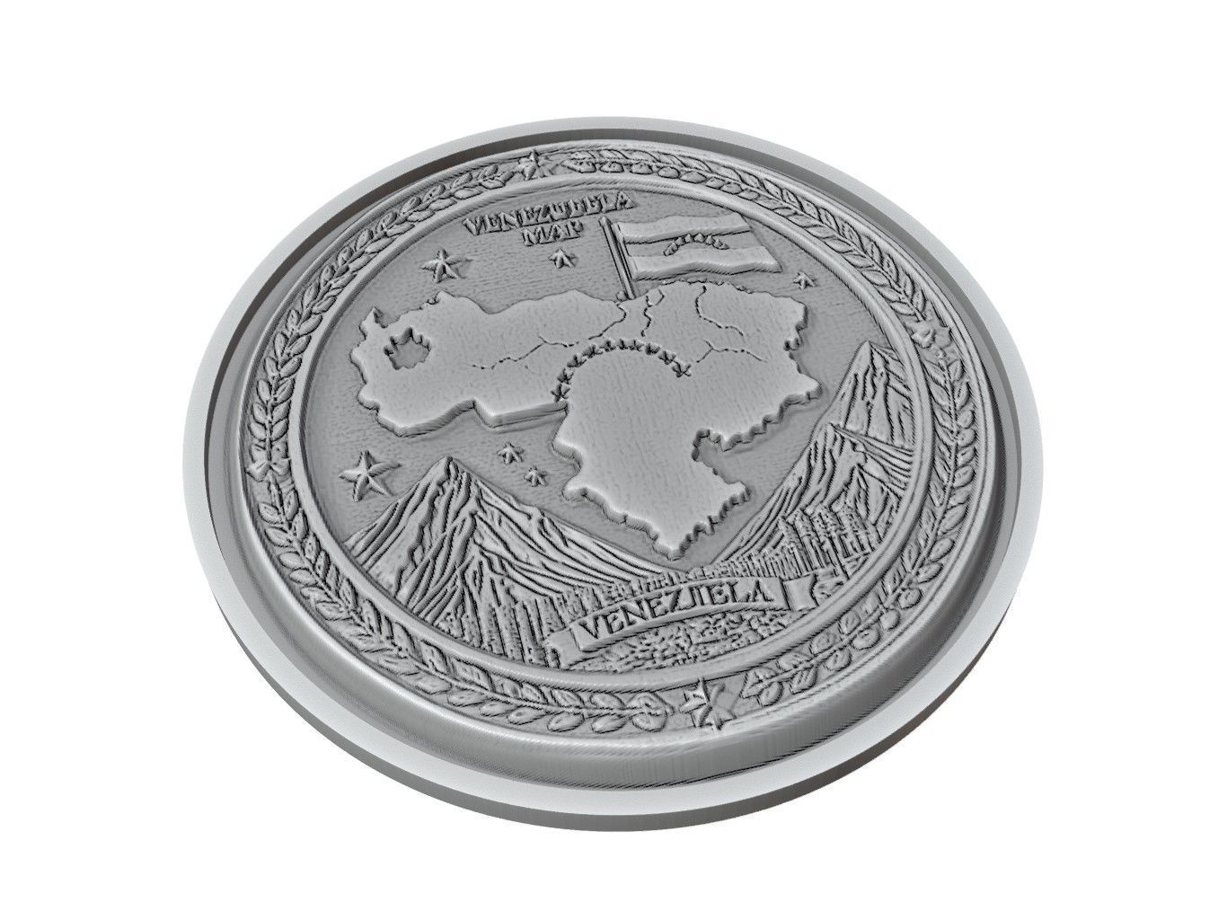 Venezuela Map Medallion Relief 3D print model_2