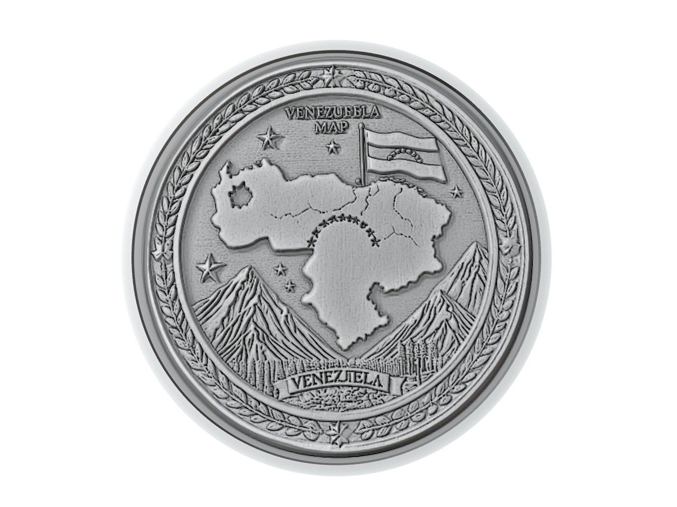 Venezuela Map Medallion Relief 3D print model_3