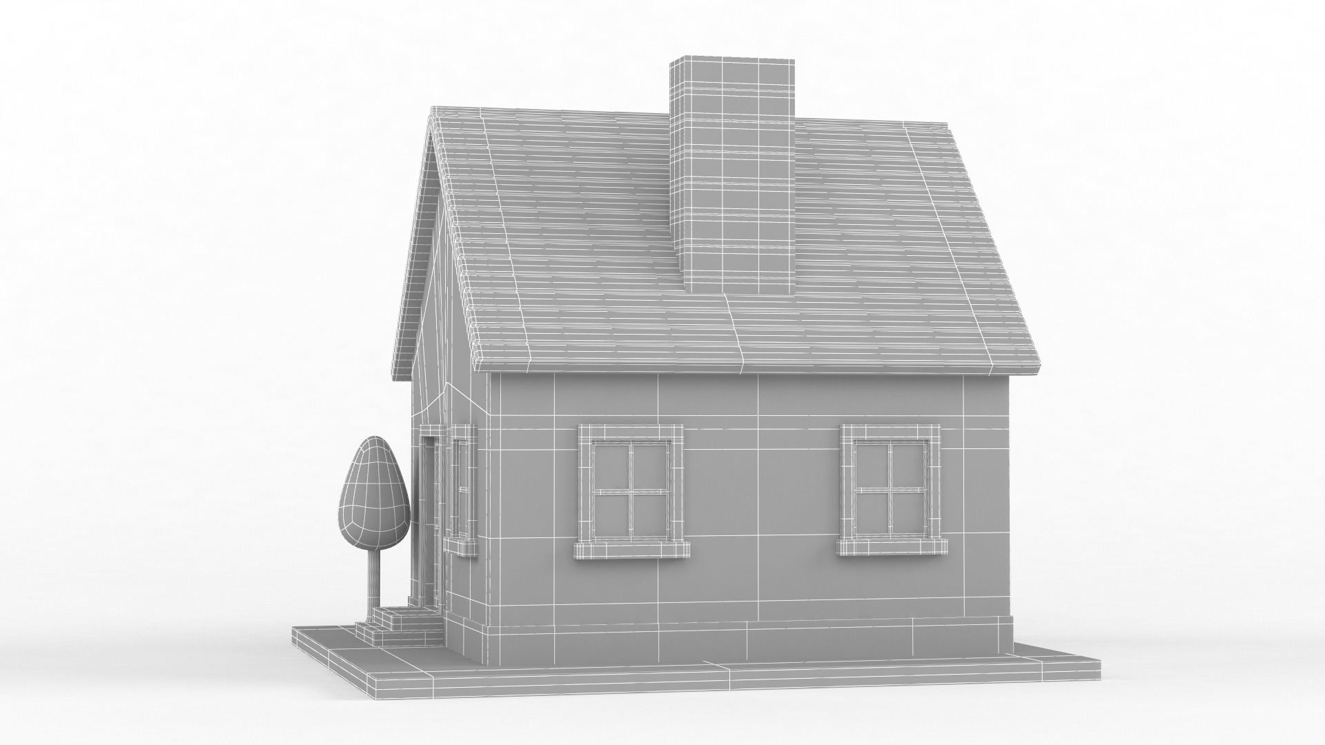Cartoon House 3D model_6