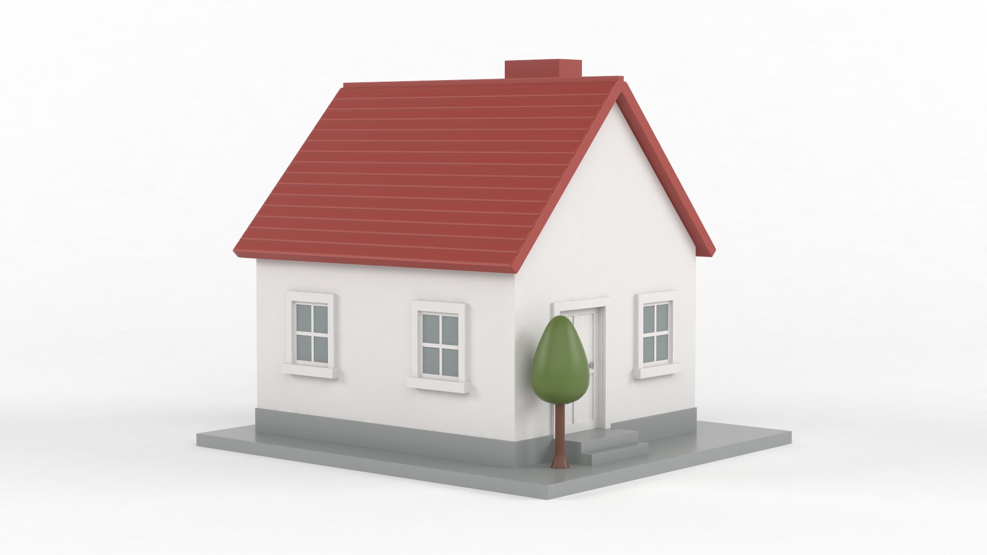 Cartoon House 3D model_2