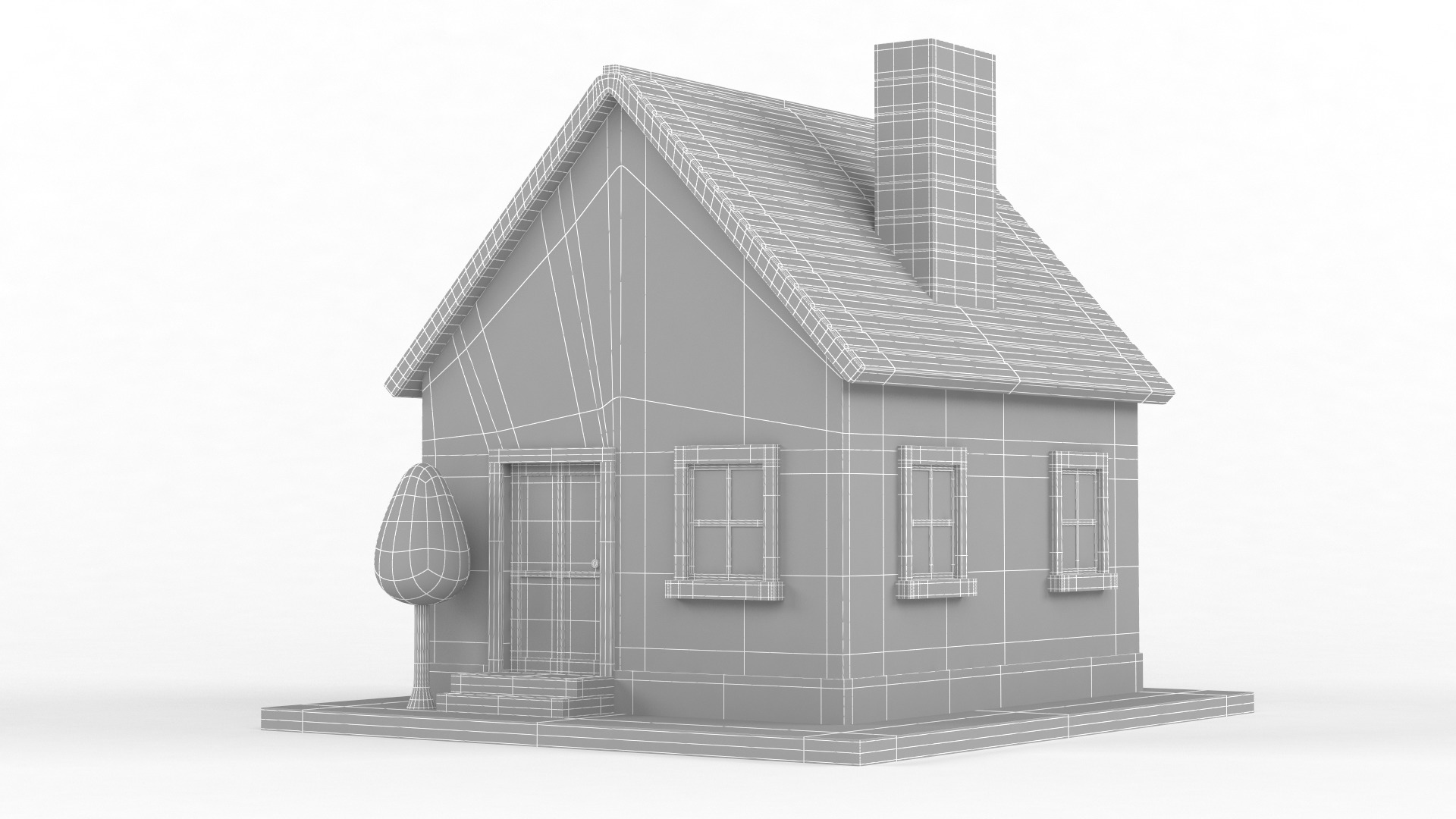 Cartoon House 3D model_5