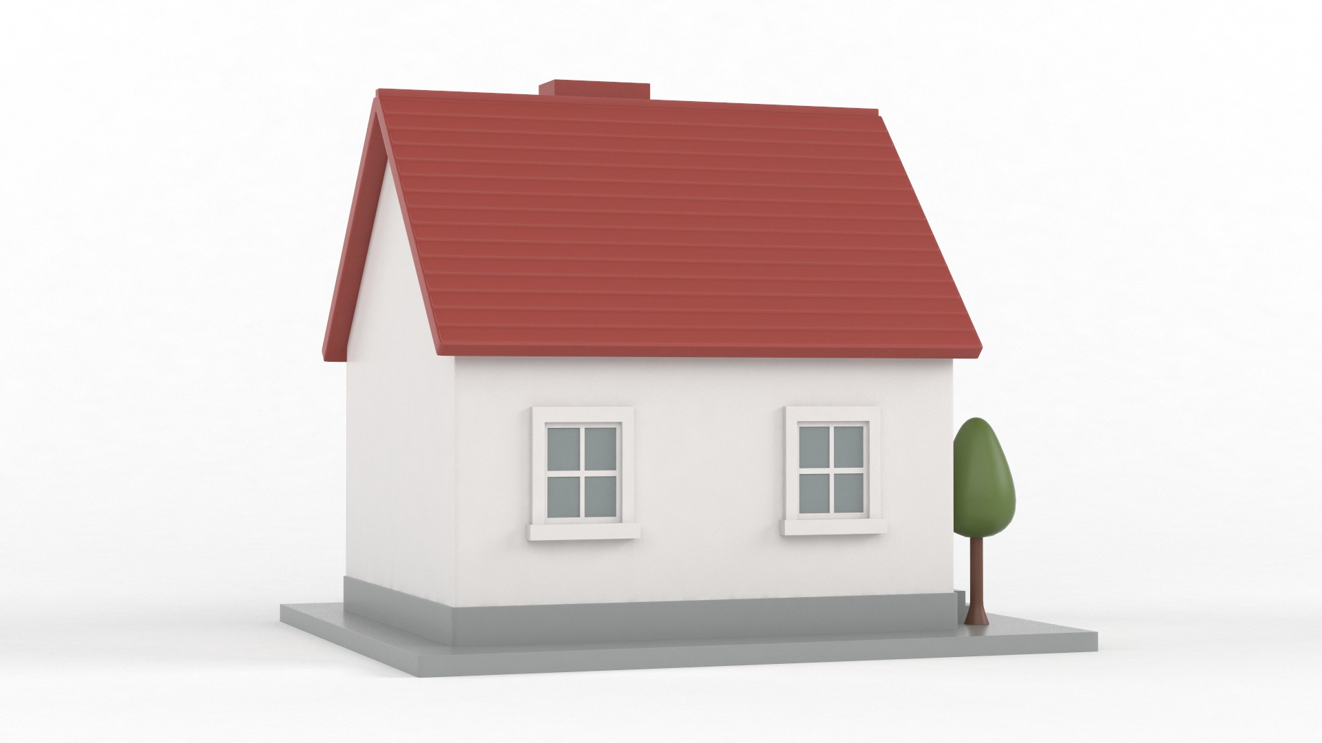 Cartoon House 3D model_4