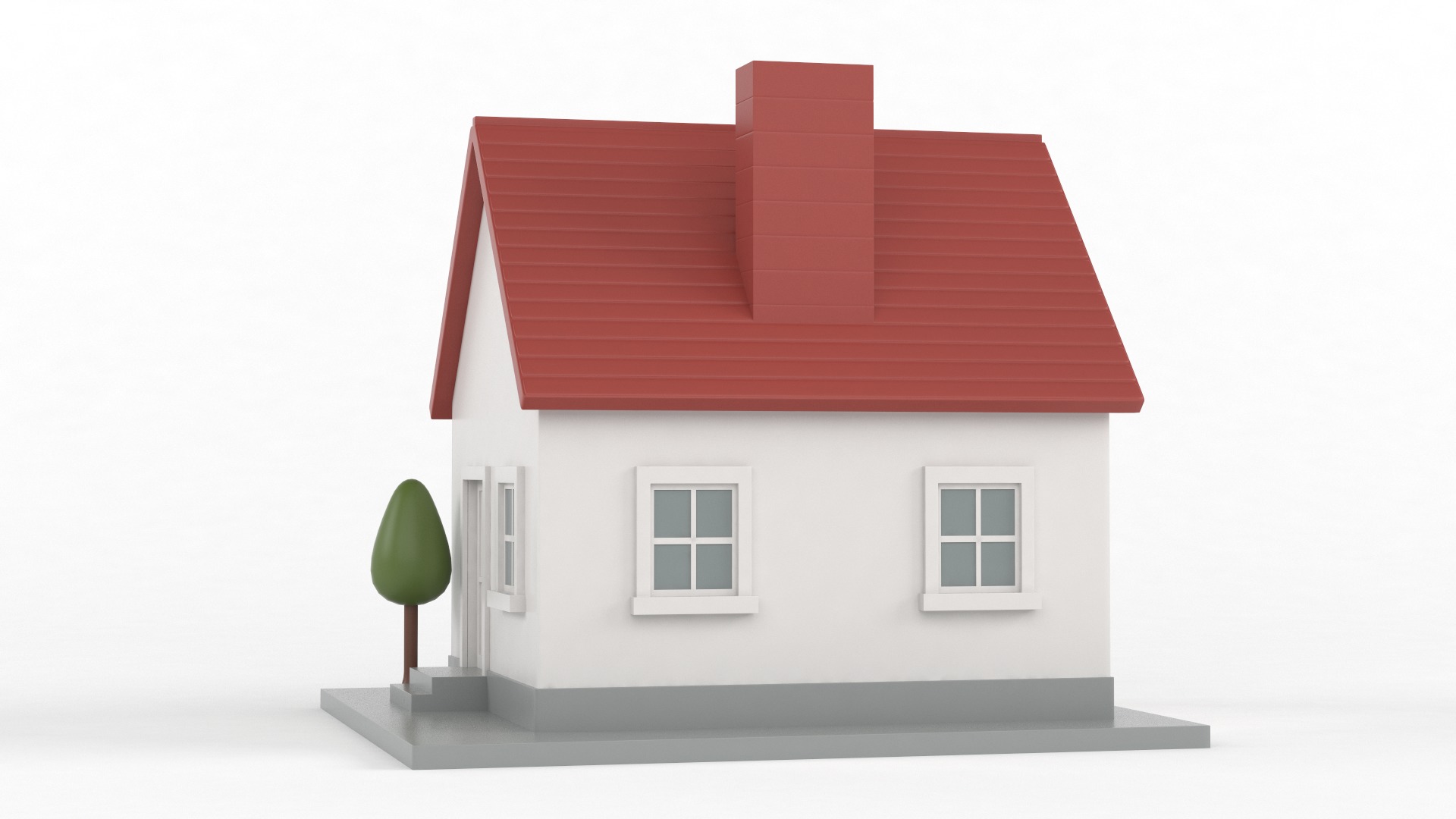 Cartoon House 3D model_3