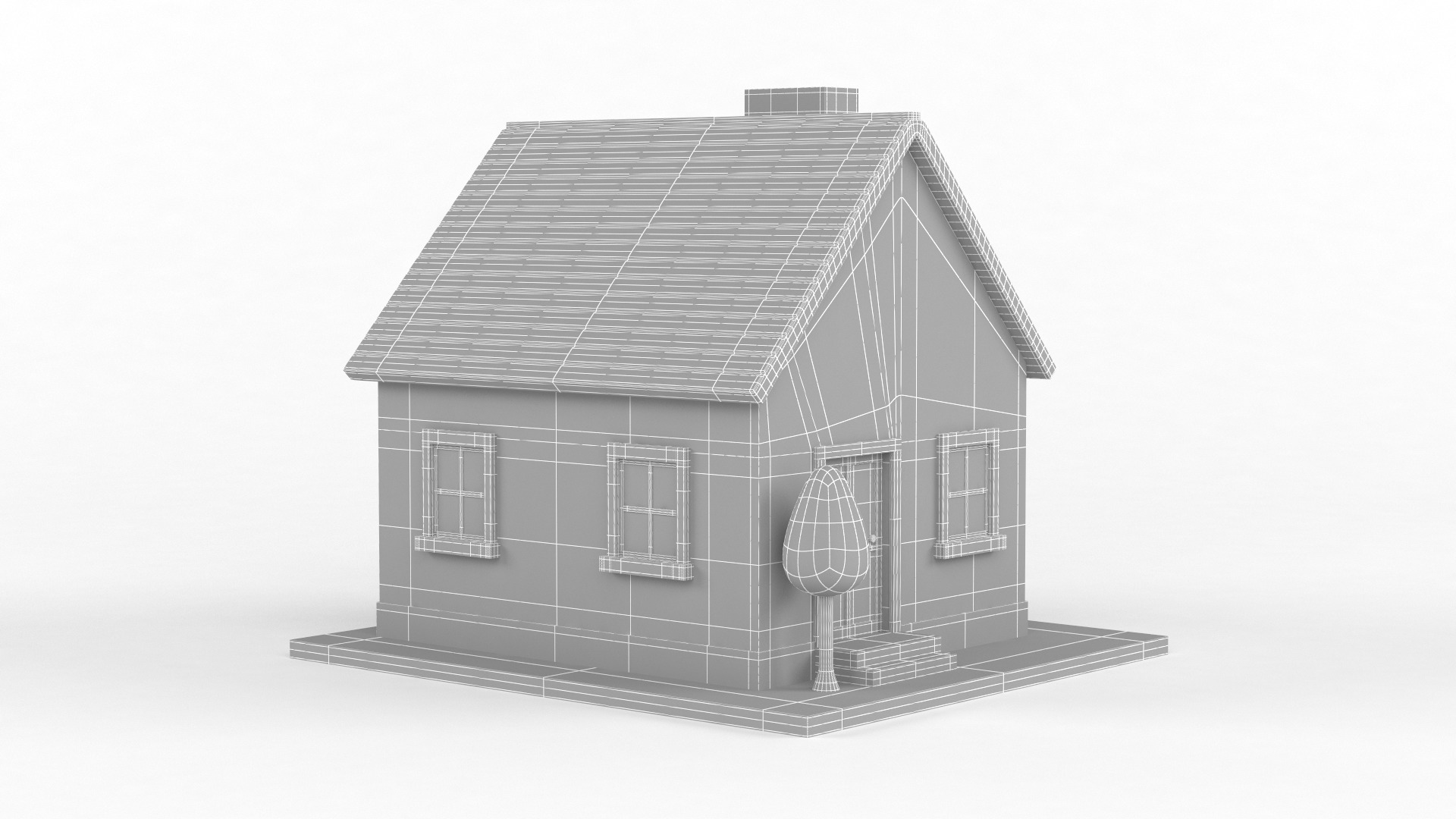 Cartoon House 3D model_9