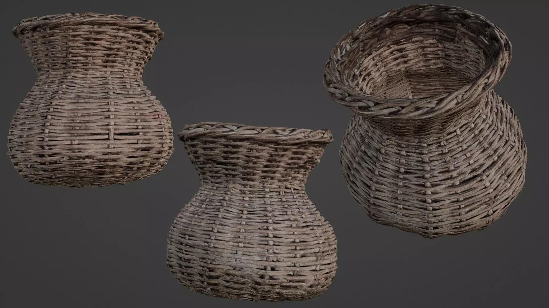 Wicker vase Low-poly 3D model