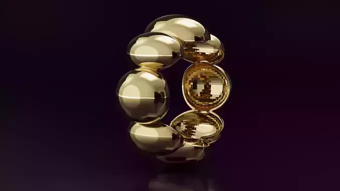  free form bead band Ring N06