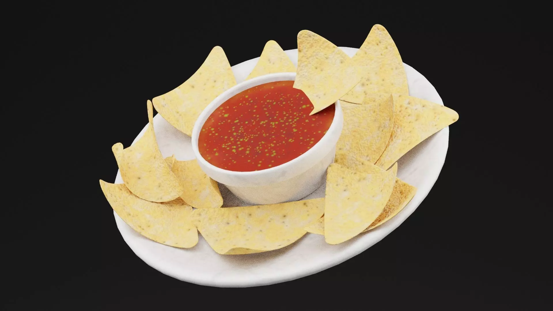 Nacho Chips Platter Low-poly 3D model