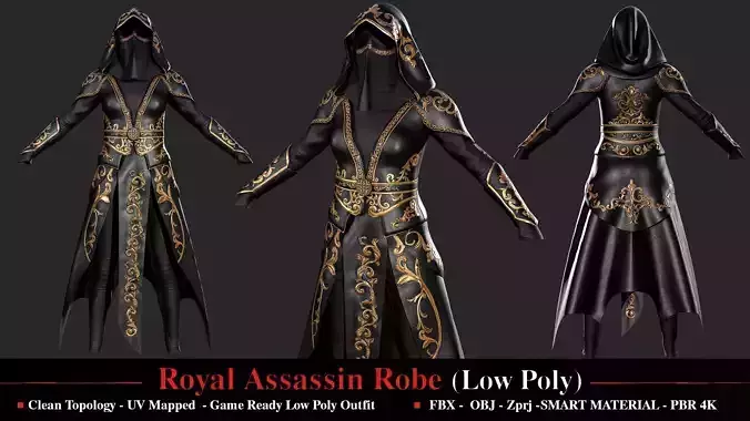 Royal Assassin Robe low poly