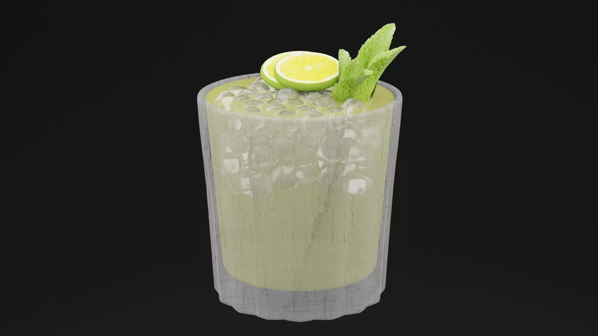 Mint Spritz Drink Low-poly 3D model