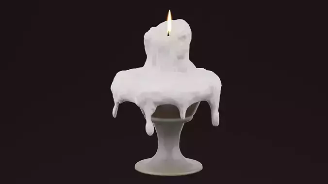 Melted Candle Low-poly 3D model