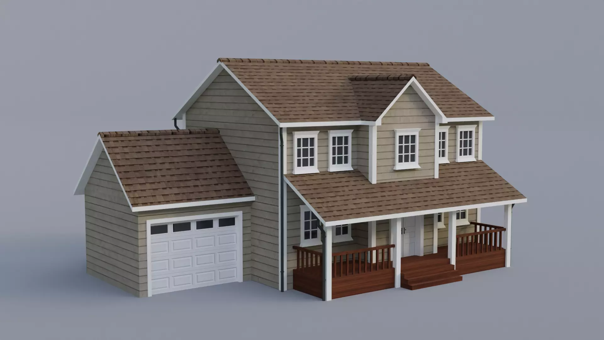 Low Poly house 5 Low-poly 3D model_0