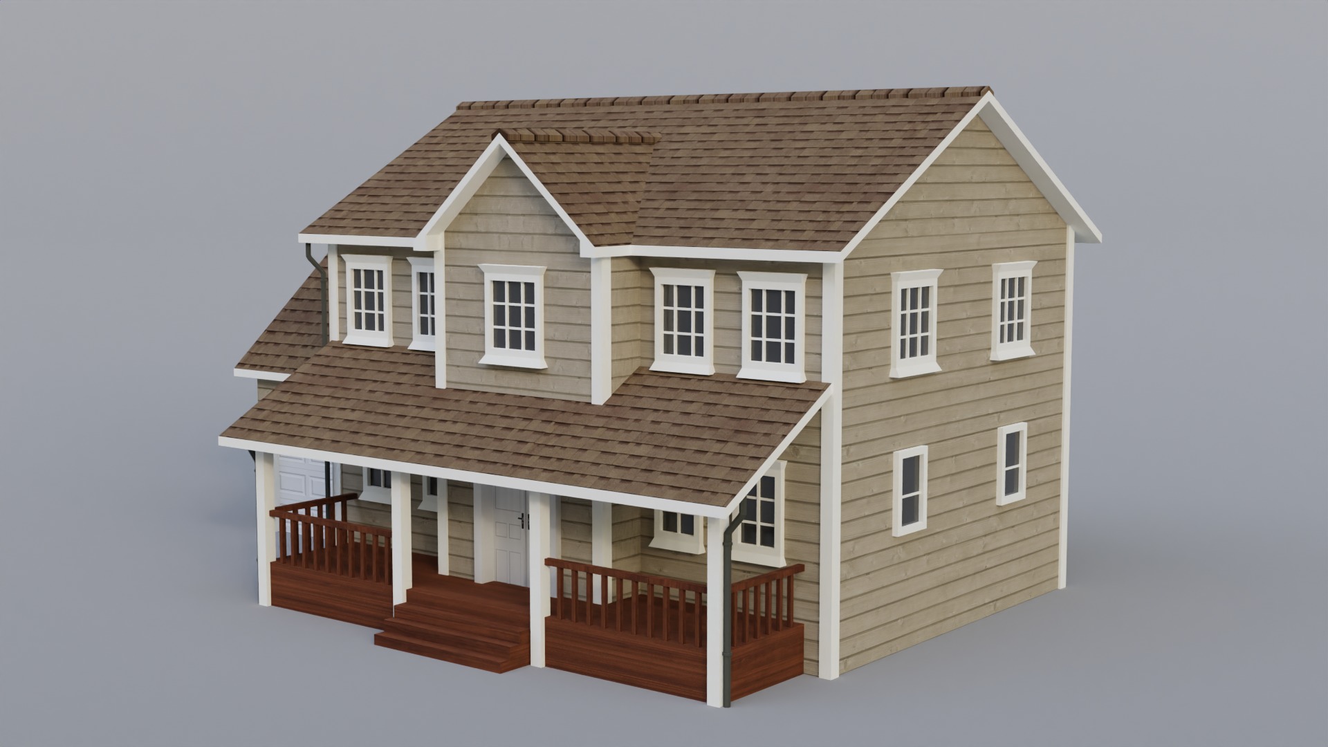 Low Poly house 5 Low-poly 3D model_3