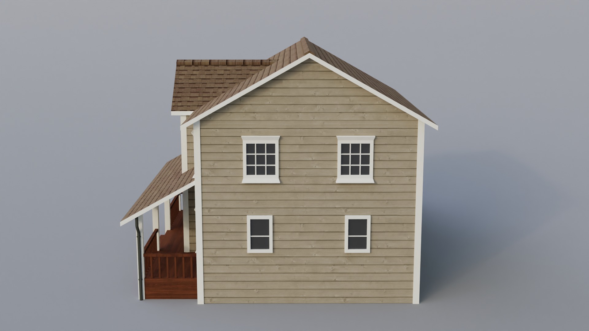 Low Poly house 5 Low-poly 3D model_4
