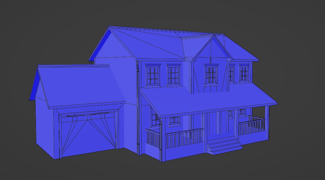 Low Poly house 5 Low-poly 3D model_9