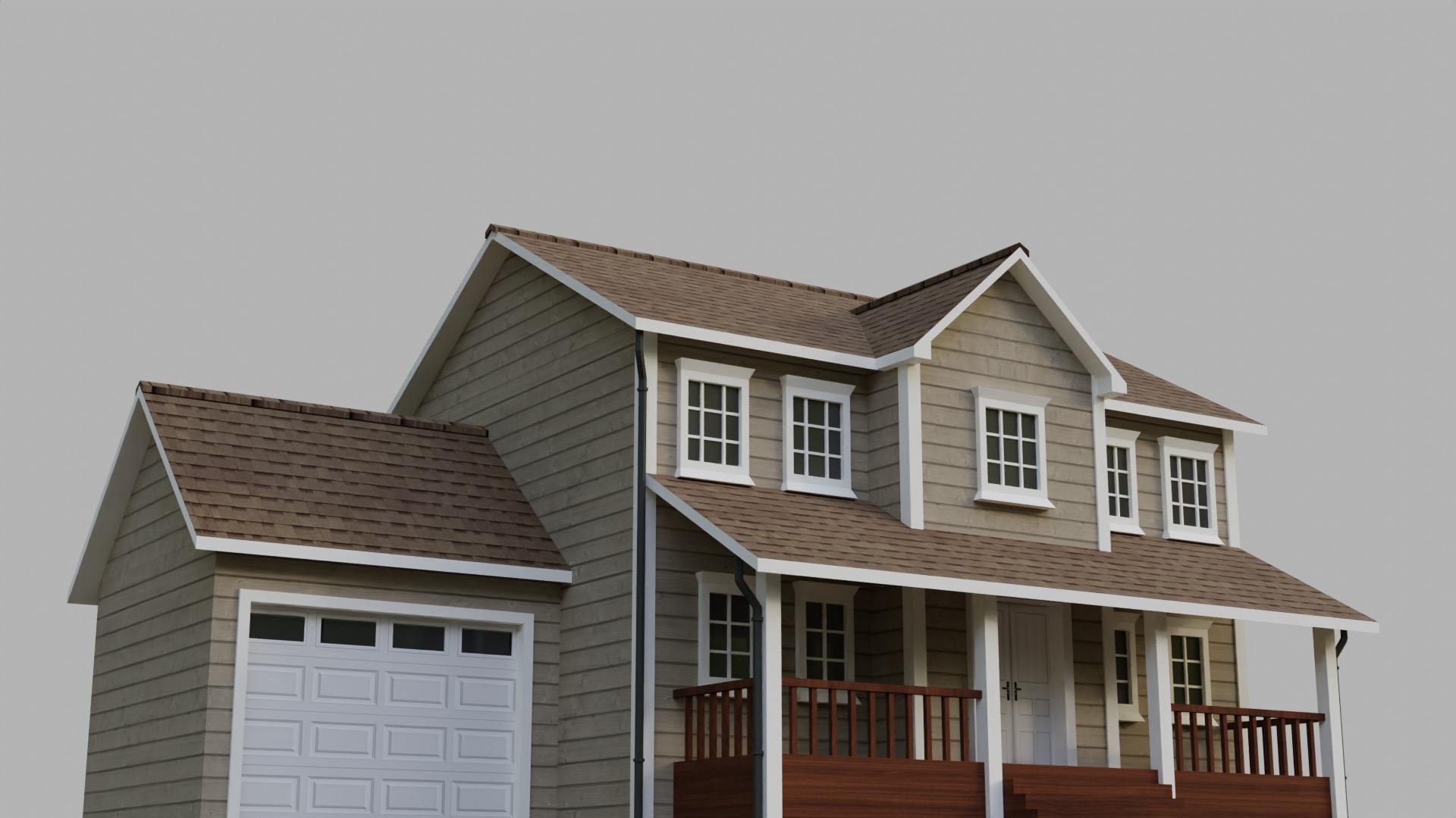 Low Poly house 5 Low-poly 3D model_1