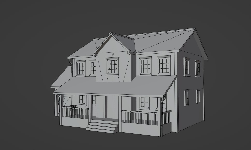 Low Poly house 5 Low-poly 3D model_8