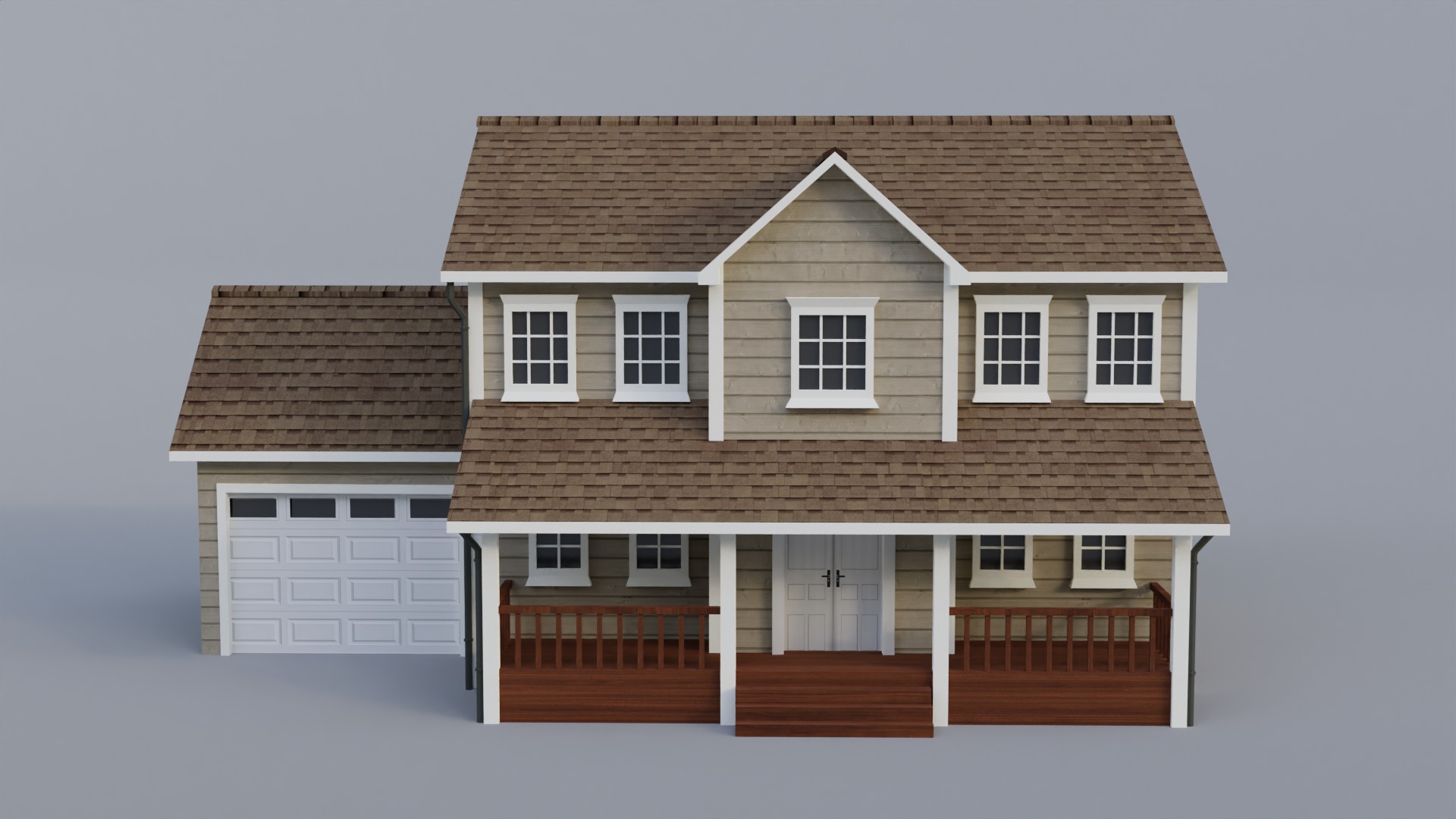 Low Poly house 5 Low-poly 3D model_2