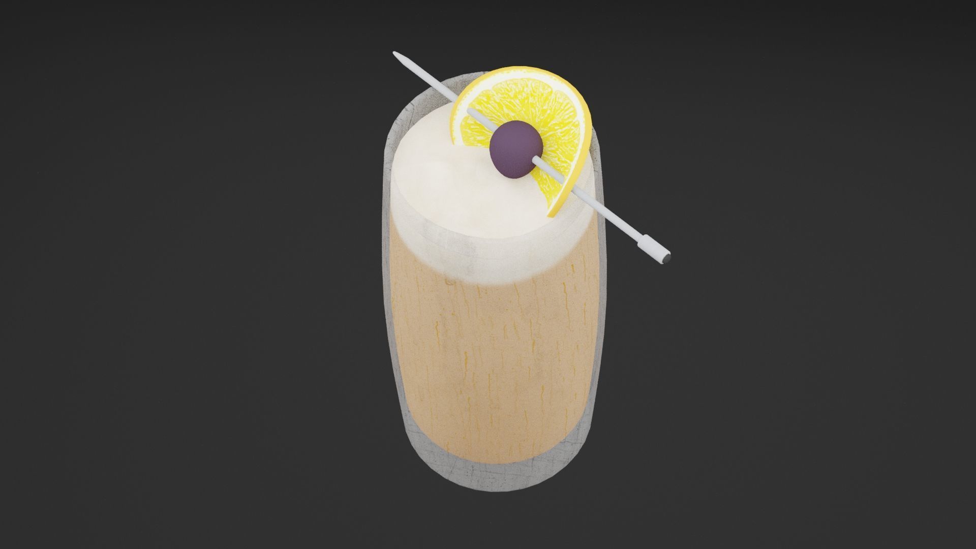 Lemon Delight Drink Low-poly 3D model_4