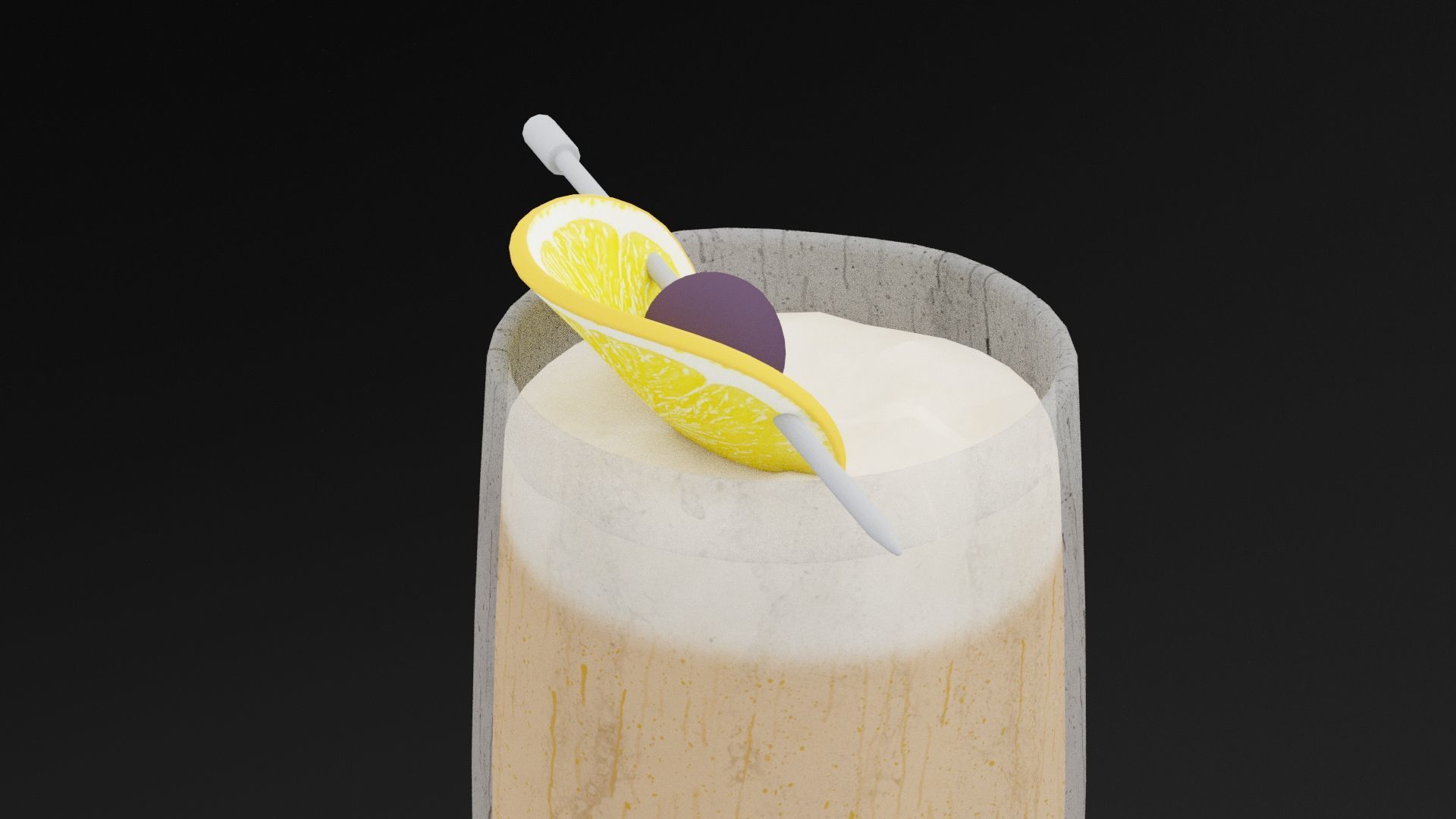 Lemon Delight Drink Low-poly 3D model_2