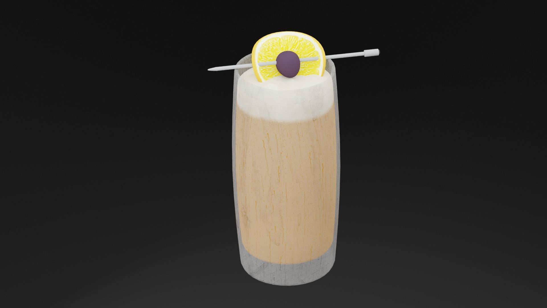 Lemon Delight Drink Low-poly 3D model_3
