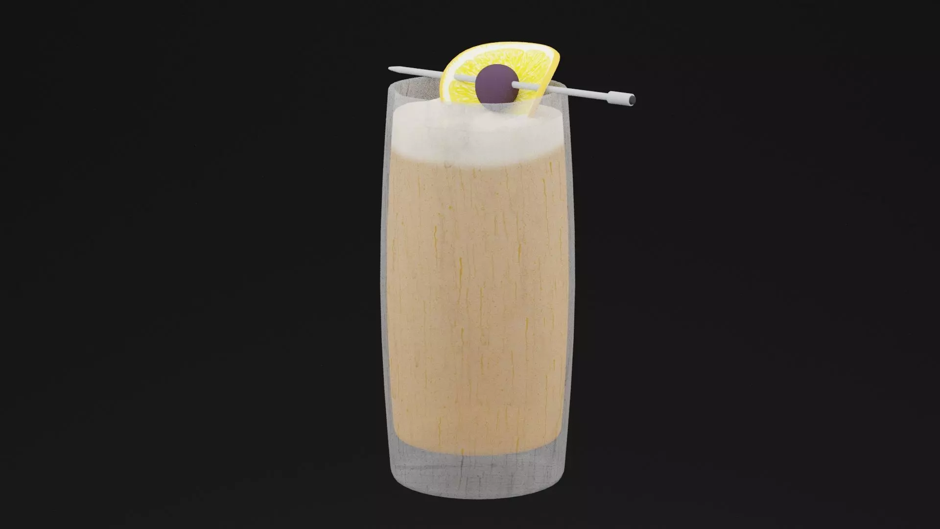 Lemon Delight Drink Low-poly 3D model_0