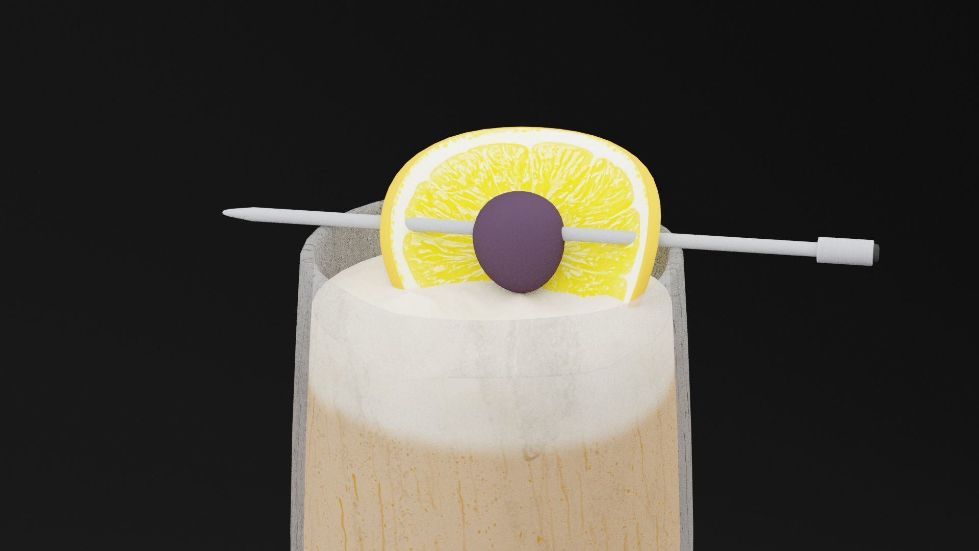 Lemon Delight Drink Low-poly 3D model_1